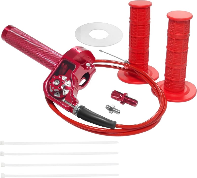 JXPANG Motorcycle Throttle Assembly,7/8" Quick Twist Throttle Grips with Throttle Cable Aluminum Alloy Universal for CRF KLX SSR TTR 110 125 150 250cc Dirt Pit Bike ATV Mini Bike - Image 1